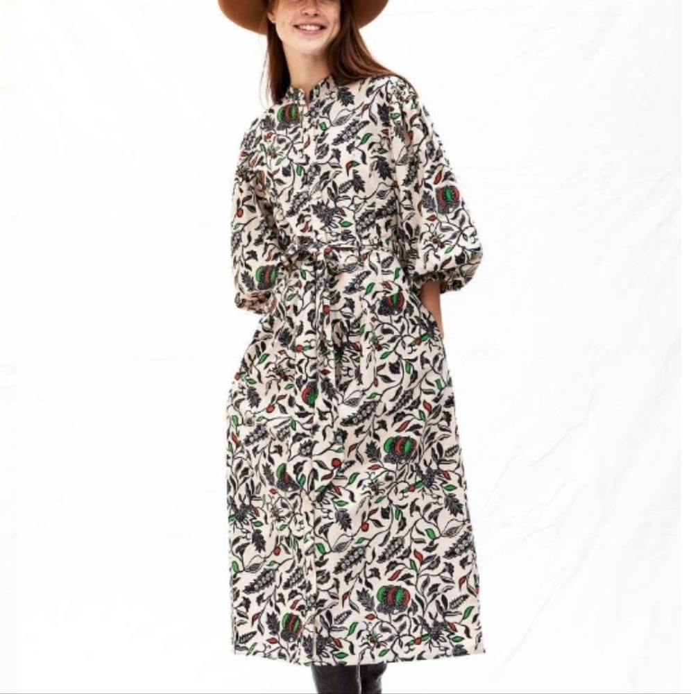 Love the Label Lola Midi Dress Willow Black Print Size Large - Picture 2 of 10